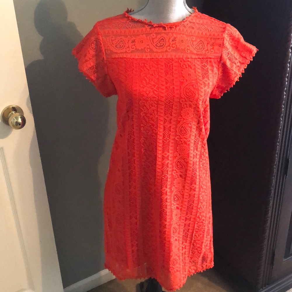 Orange lace dress